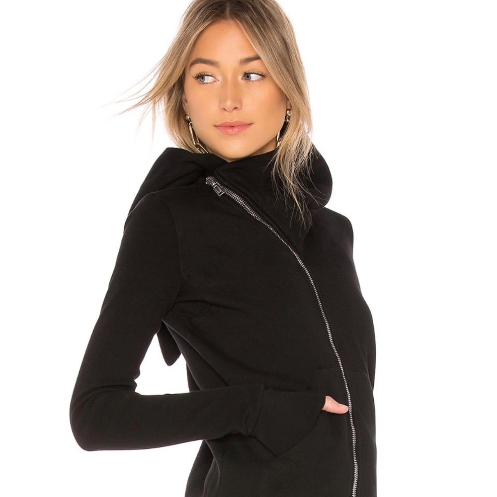 Rick Owens black cropped mountain hoodie